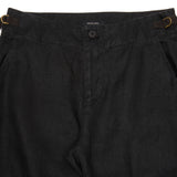 Pas de Calais Linen Tapered Trousers in Black 2