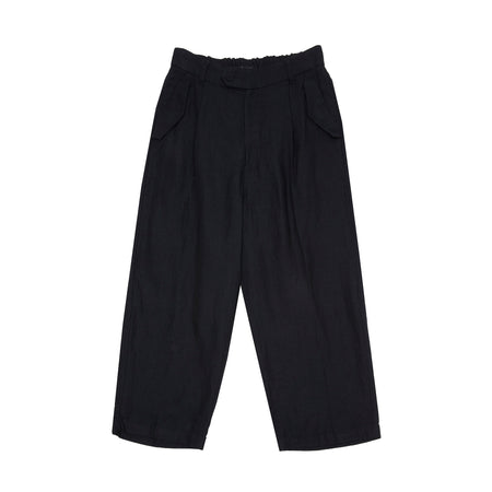 Pas de Calais Canvas Center Crease Trousers in Navy 1