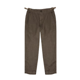 Pas de Calais Linen Tapered Trousers in Khaki 1