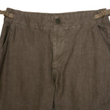 Pas de Calais Linen Tapered Trousers in Khaki 2