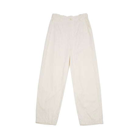 Pas de Calais Linen Cotton Satin Wide Trousers in Natural 1