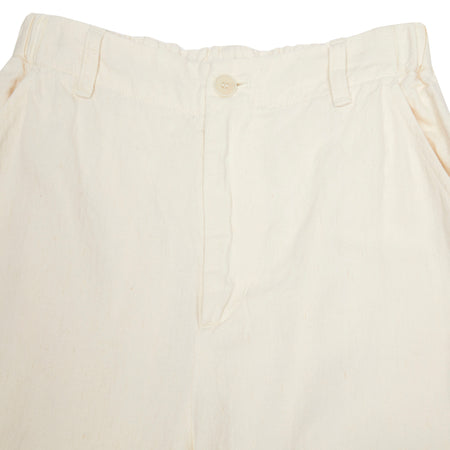 Pas de Calais Linen Cotton Satin Wide Trousers in Natural 1