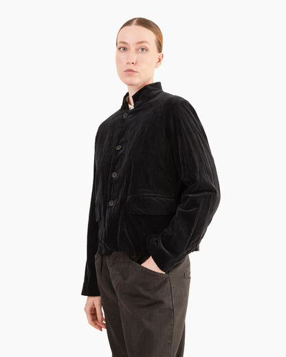 Pas de Calais Velvet Tailored Jacket in Black