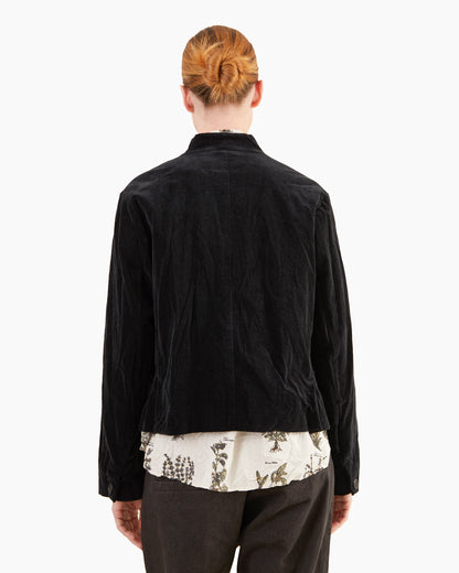 Pas de Calais Velvet Tailored Jacket in Black