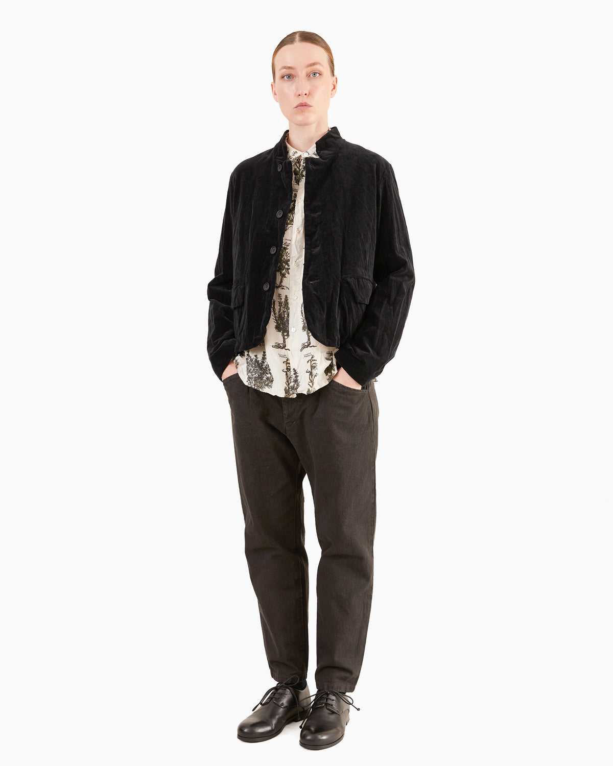 Pas de Calais Velvet Tailored Jacket in Black