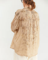 Pas de Calais Washed Ramie Bundle Dye Blouse in Beige