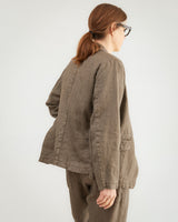 Pas de Calais Linen Tailored Jacket in Khaki