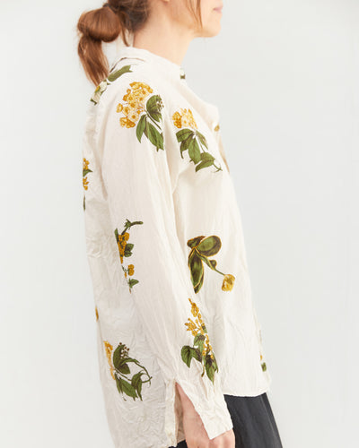 Pas de Calais Botanical Print Blouse in Ivory