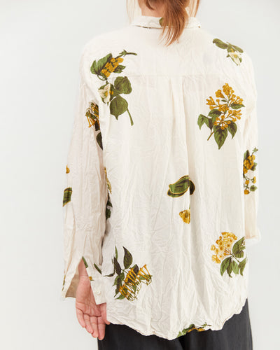 Pas de Calais Botanical Print Blouse in Ivory