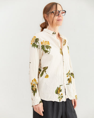 Pas de Calais Botanical Print Blouse in Ivory