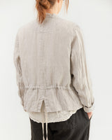 Pas de Calais French Linen Short Jacket in Grey