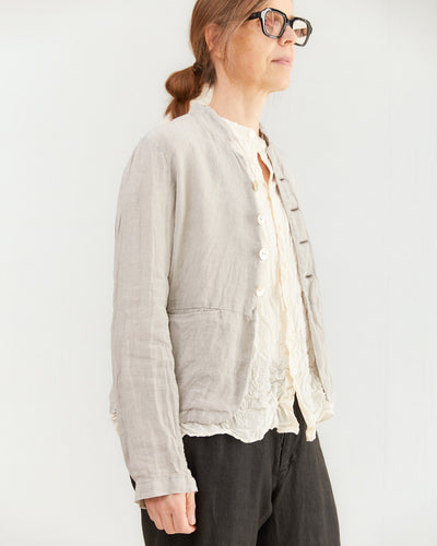 Pas de Calais French Linen Short Jacket in Grey