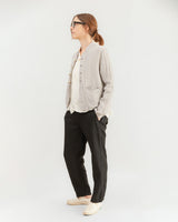 Pas de Calais French Linen Short Jacket in Grey