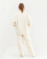 Pas de Calais Linen Cotton Satin Coverall Jacket in Natural