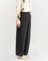 Pas de Calais Canvas Center Crease Trousers in Navy