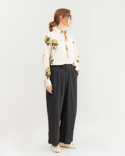 Pas de Calais Canvas Center Crease Trousers in Navy