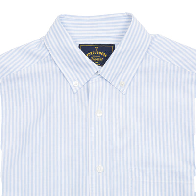 Portuguese Flannel Belavista Oxford Shirt in Light Blue Stripe 3