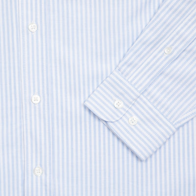 Portuguese Flannel Belavista Oxford Shirt in Light Blue Stripe 2