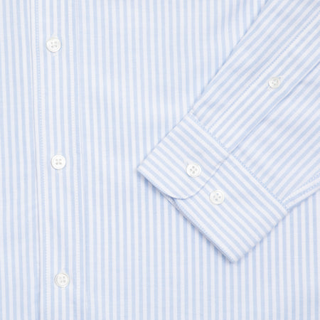 Portuguese Flannel Belavista Oxford Shirt in Light Blue Stripe 1