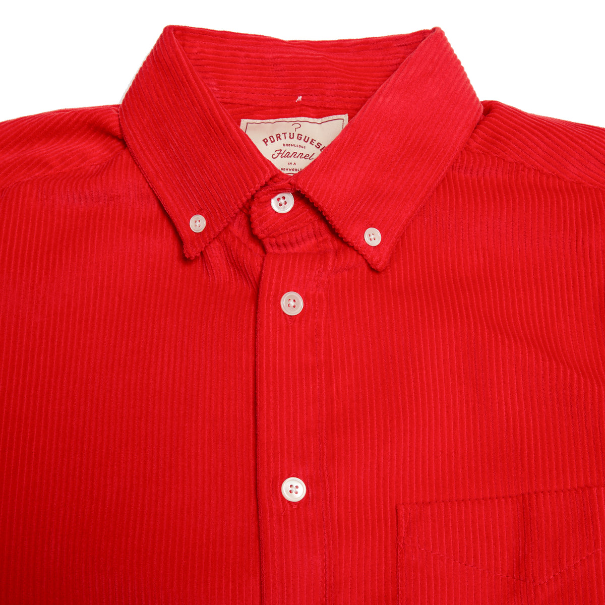 Portuguese Flannel Lobo Corduroy Shirt in Race Red
