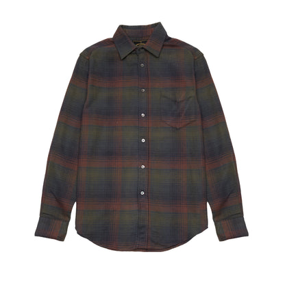 Portuguese Flannel Old Pine Shirt in Navy-Green Plaid