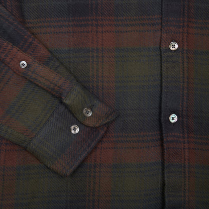 Portuguese Flannel Old Pine Shirt in Navy-Green Plaid