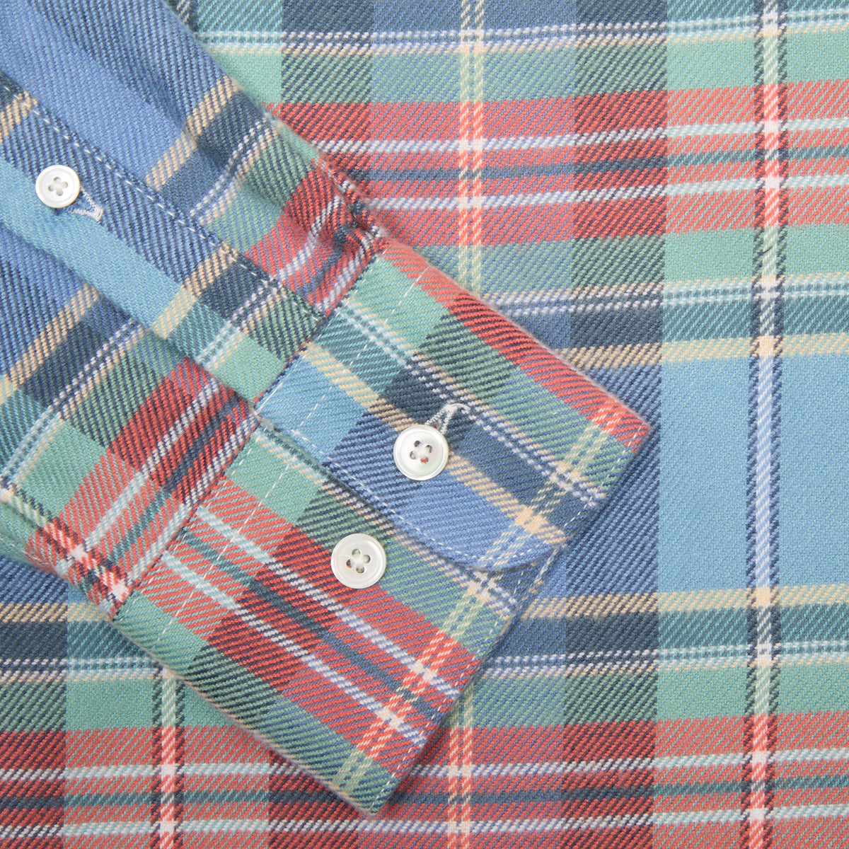 Portuguese Flannel Lucia Shirt in Sky Blue Plaid