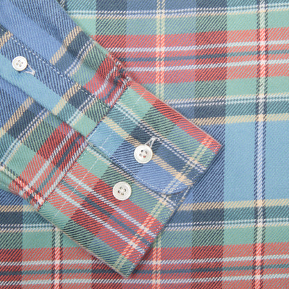 Portuguese Flannel Lucia Shirt in Sky Blue Plaid