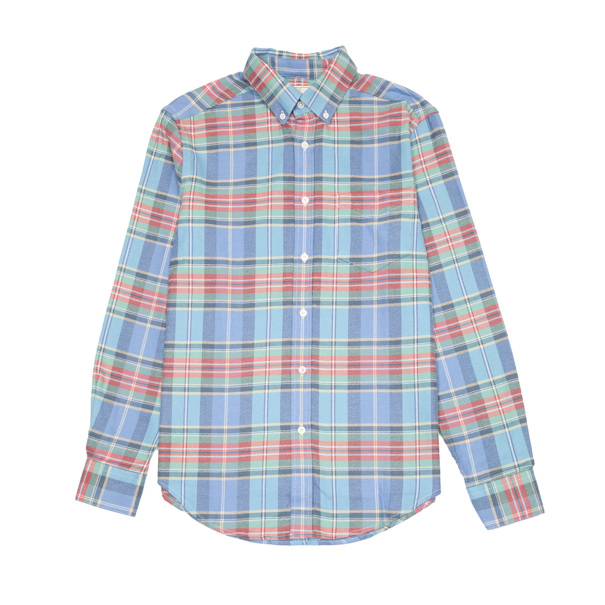 Portuguese Flannel Lucia Shirt in Sky Blue Plaid