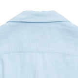 Portuguese Flannel Linen Camp Collar Shirt in Sky 3