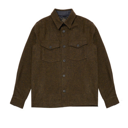 Portuguese Flannel Wool Field Overshirt in Old Forest