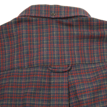 Portuguese Flannel Plura Oversized Shirt in Ocean-Red Plaid