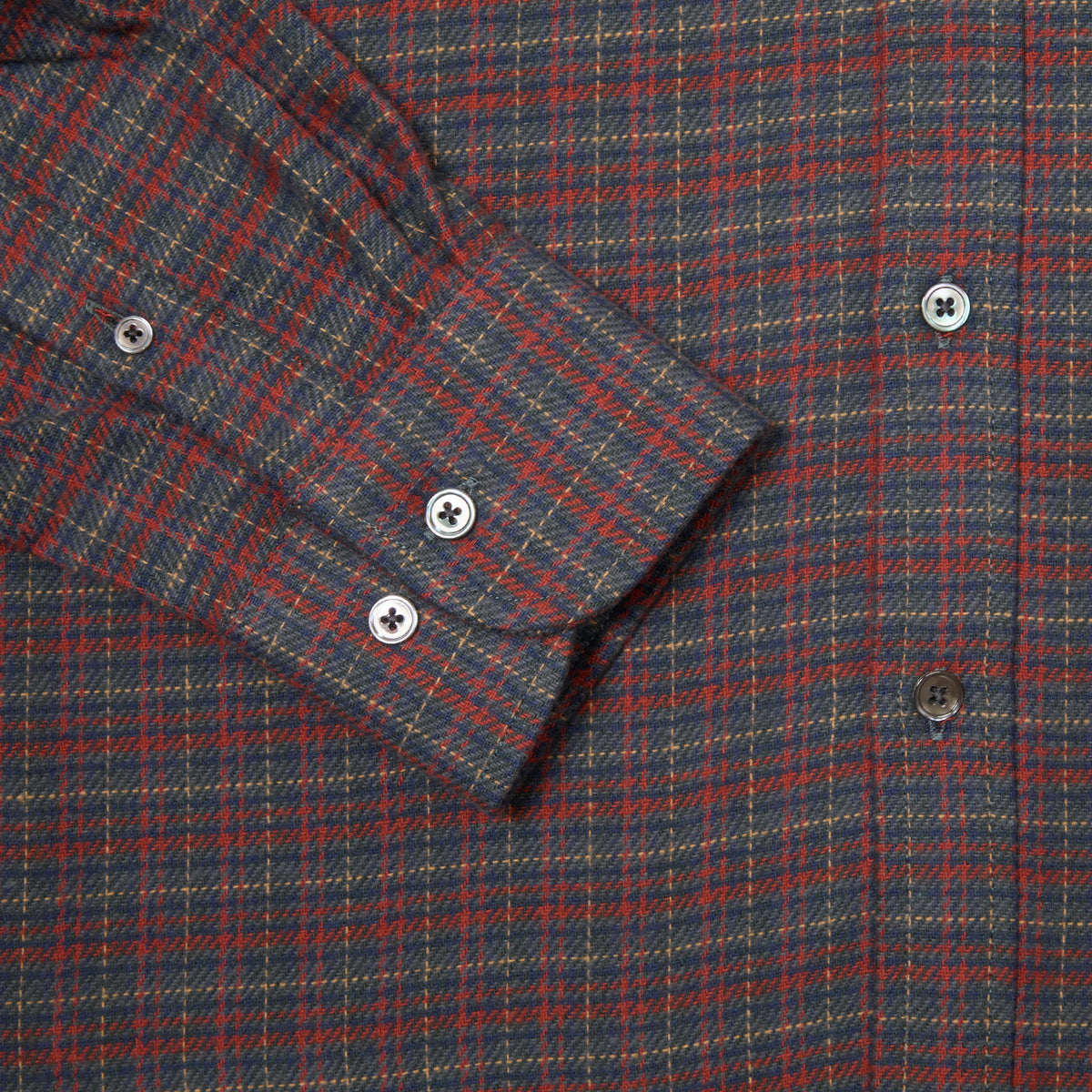 Portuguese Flannel Plura Oversized Shirt in Ocean-Red Plaid