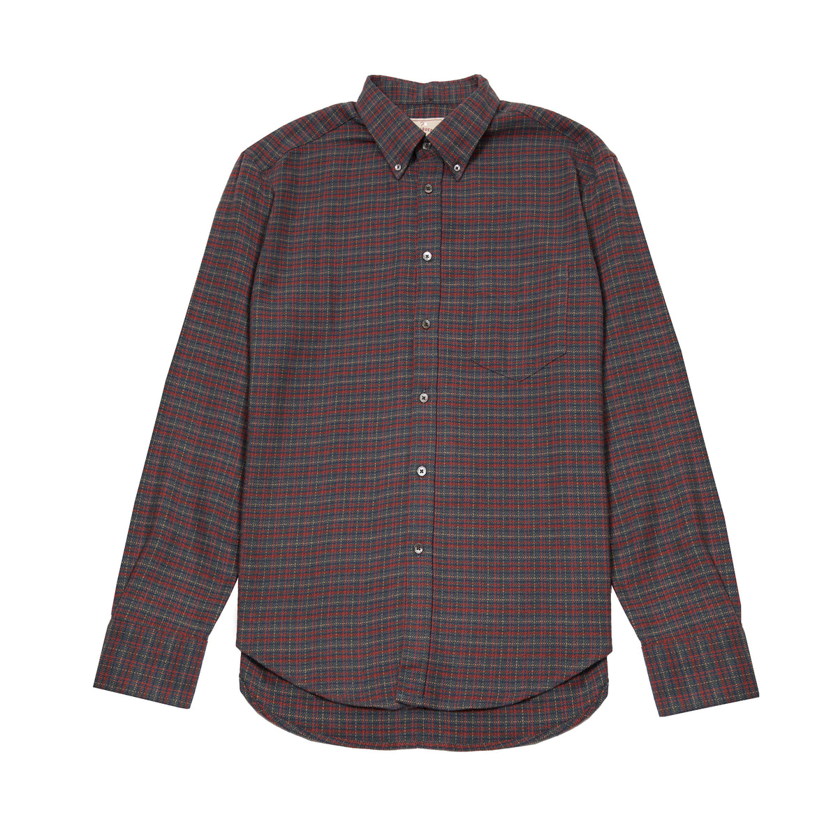 Portuguese Flannel Plura Oversized Shirt in Ocean-Red Plaid