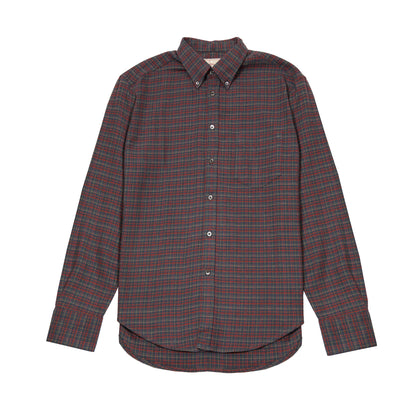 Portuguese Flannel Plura Oversized Shirt in Ocean-Red Plaid