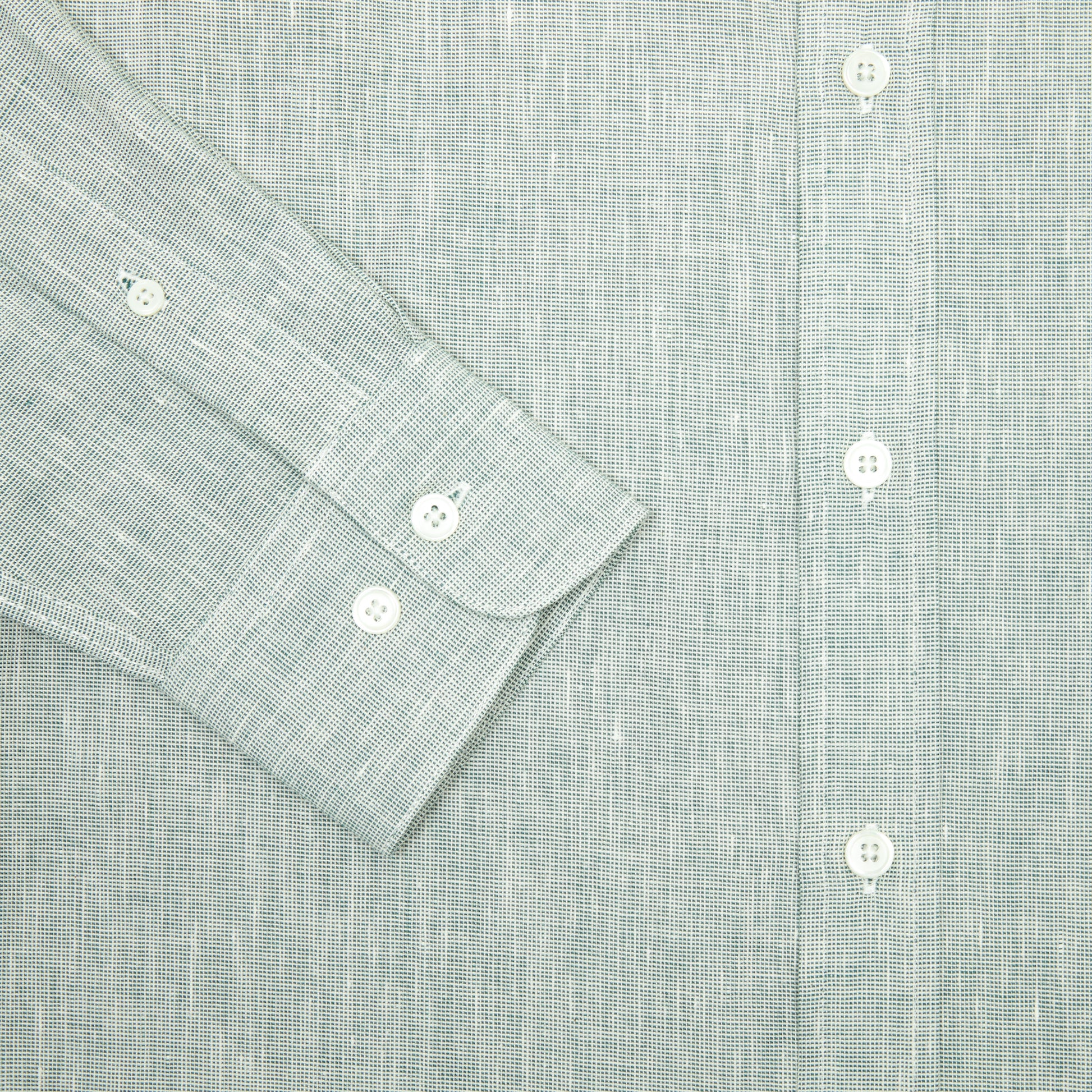 Portuguese Flannel Granular Cotton/ Linen Oxford Shirt in Green