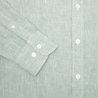 Portuguese Flannel Granular Cotton/ Linen Oxford Shirt in Green