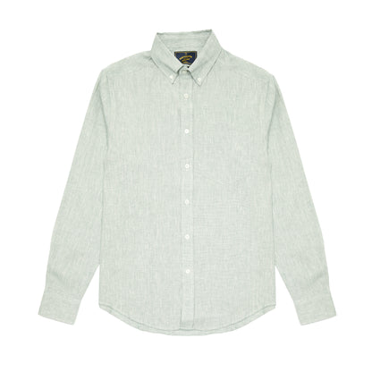 Portuguese Flannel Granular Cotton/ Linen Oxford Shirt in Green
