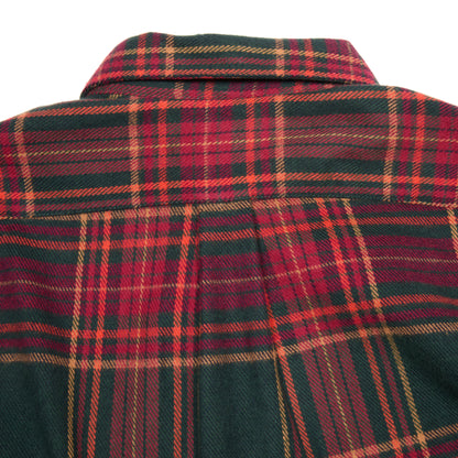 Portuguese Flannel Bravio Flannel Shirt in Dark Green Plaid