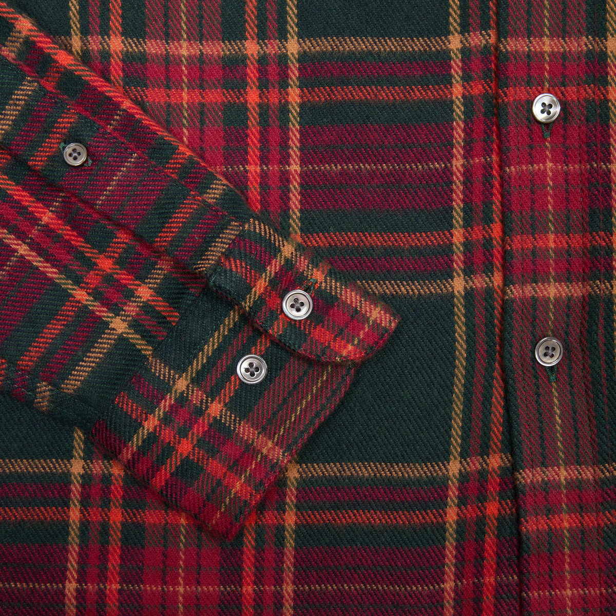 Portuguese Flannel Bravio Flannel Shirt in Dark Green Plaid