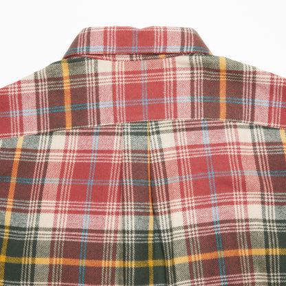 Portuguese Flannel Albi Flannel Shirt in Coral/Green Check