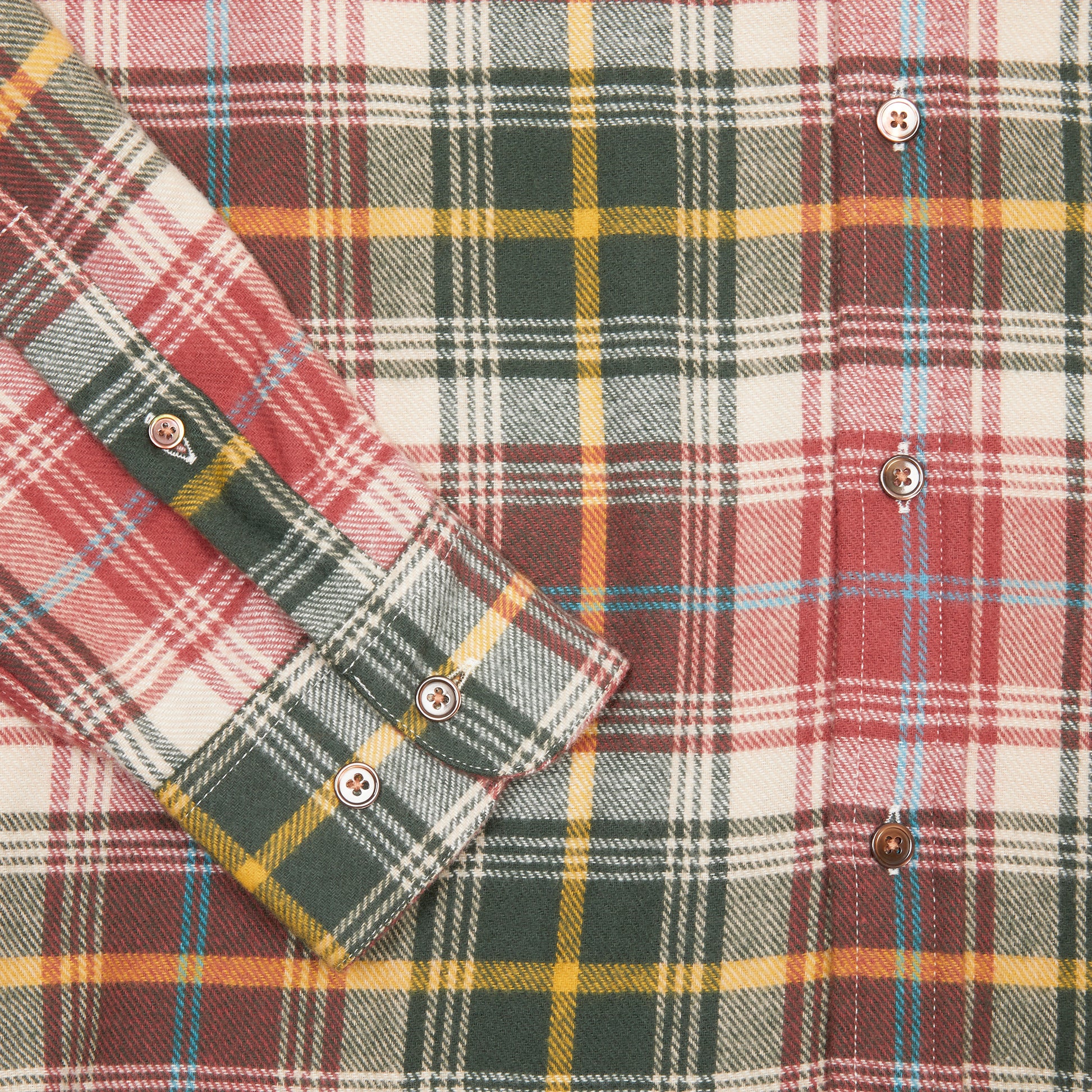 Portuguese Flannel Albi Flannel Shirt in Coral/Green Check