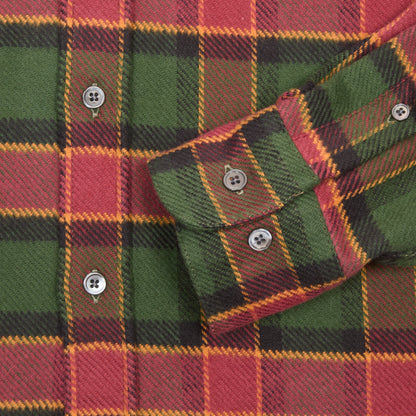 Portuguese Flannel Argila Shirt in Green-Red Plaid