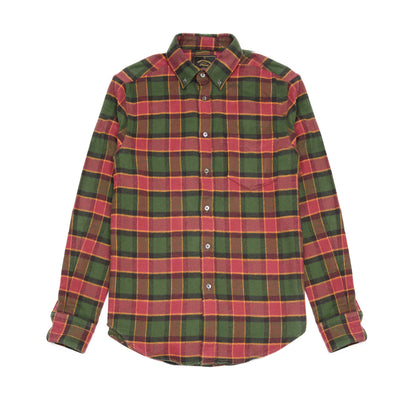 Portuguese Flannel Argila Shirt in Green-Red Plaid