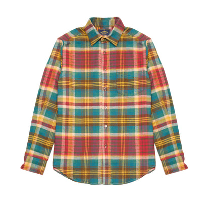 Portuguese Flannel Fasema Shirt in Turquoise Plaid