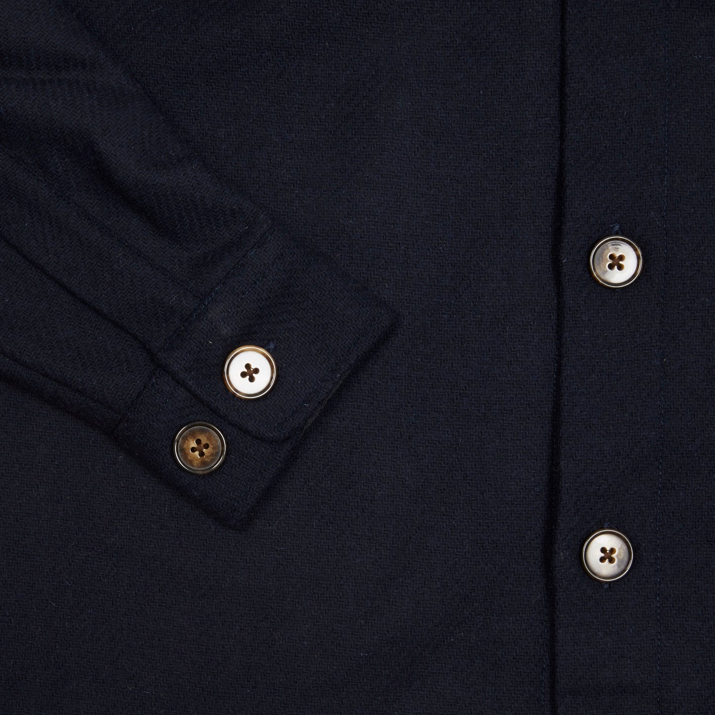 Portuguese Flannel Field Wool Overshirt in Navy 3