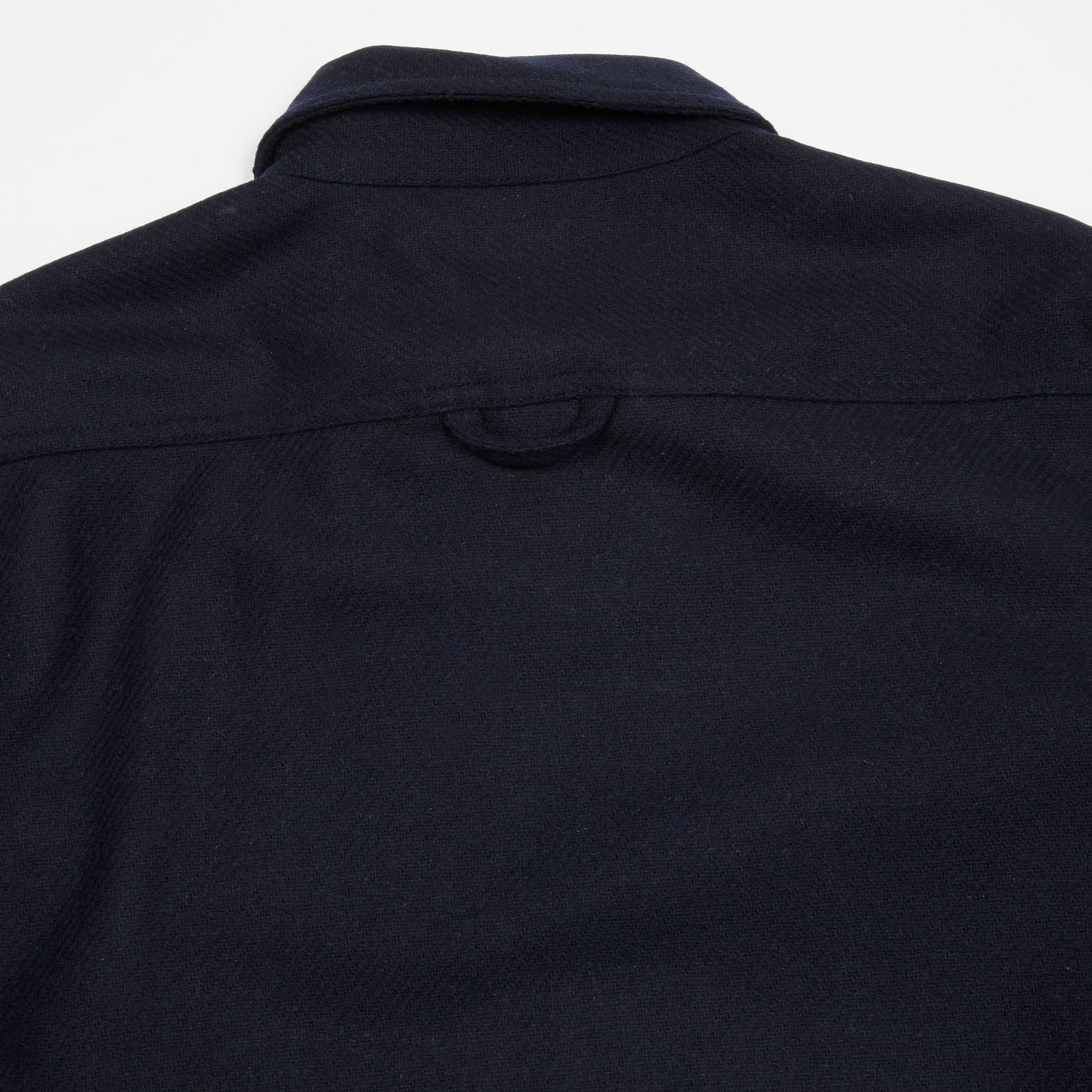Portuguese Flannel Field Wool Overshirt in Navy 4