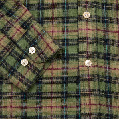 Portuguese Flannel Parque Flannel Shirt in Green Check