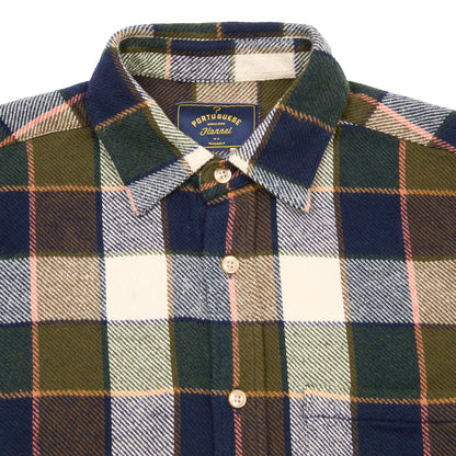 Portuguese Flannel Pine Flannel Shirt Green x Navy Check