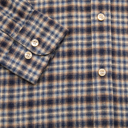 Portuguese Flannel Vouga Button Down Flannel Shirt in Blue Check